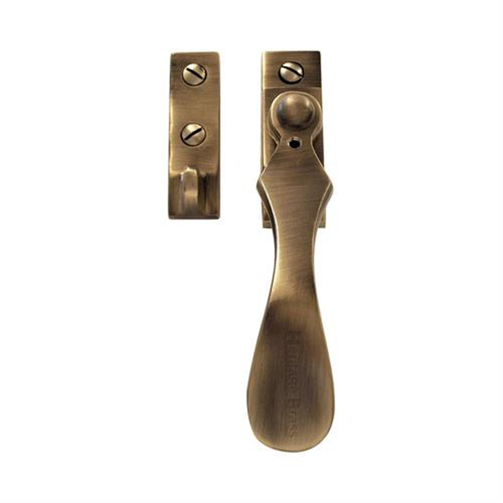 Heritage Brass Spoon Casement Fastener (Weather Stripped) - Antique Brass